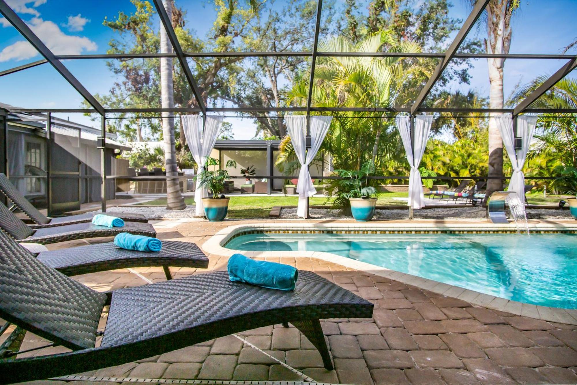 萨拉索塔Luxury Zen Den With Heated Pool Just Off Siesta Key公寓 外观 照片
